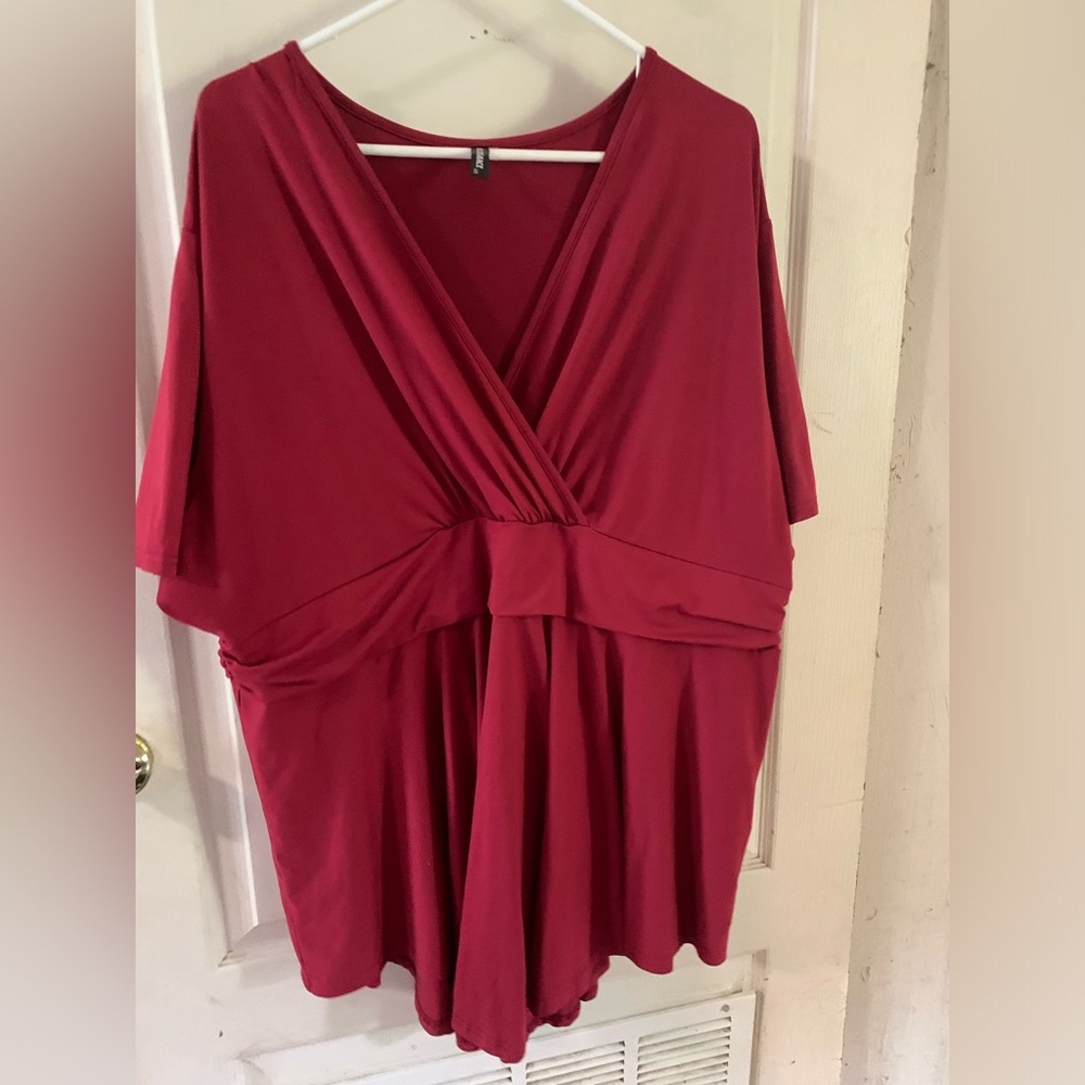 Red plus size top